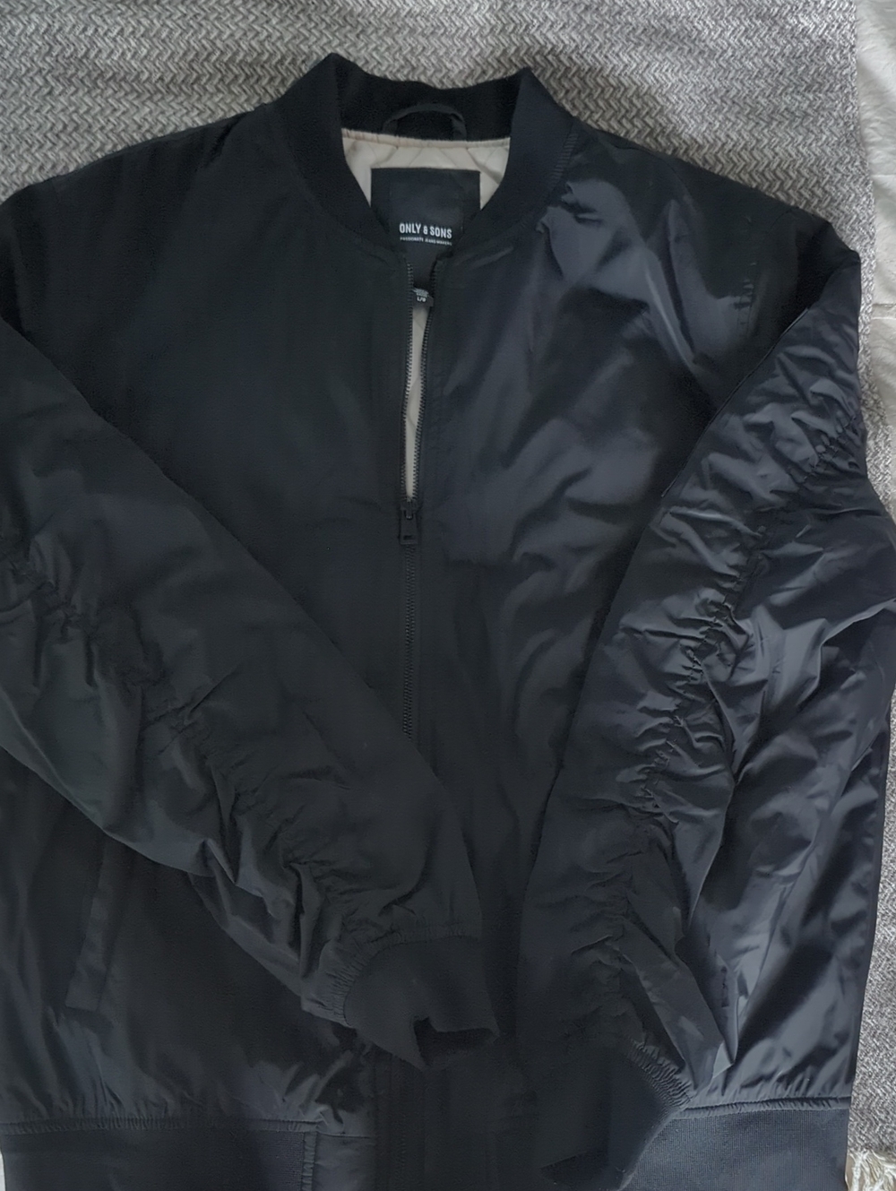 ONLY & SONS Black Lightweight Bomber Jacket